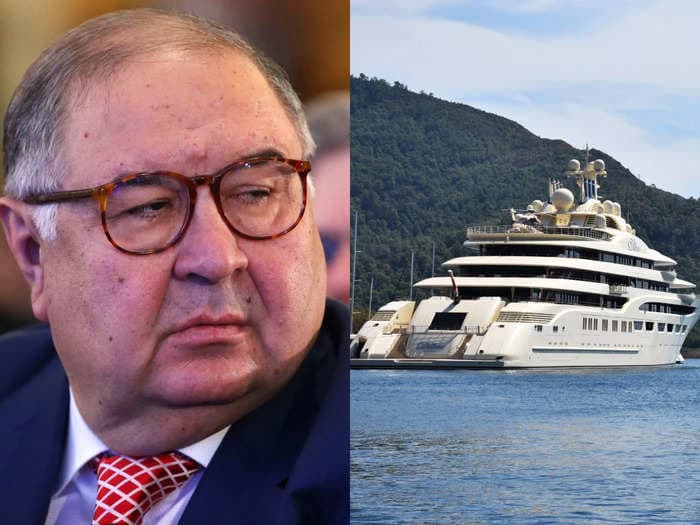 The crew of a Russian oligarch's $600 million superyacht was fired after sanctions meant wages couldn't be paid, reports say