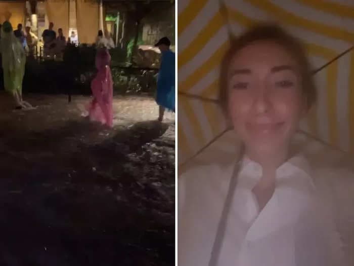 Videos show Disney World guests wading through inches of water after heavy rain flooded the parks