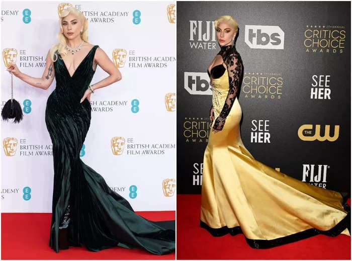 Lady Gaga attended 2 red-carpet events on the same night in completely different outfits