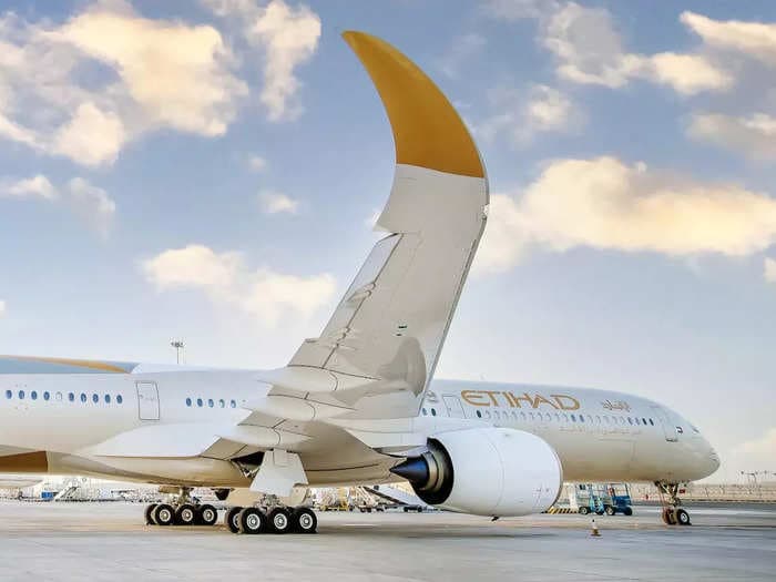 Etihad just unveiled its first-ever Airbus A350-1000 aircraft that will fly over 14 hours to connect the US and the UAE this summer &mdash; see inside