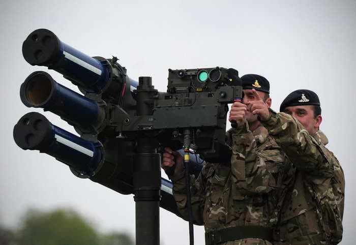 Video appears to show a Russian attack helicopter being split in half by a British hi-tech missile fired by Ukrainian fighters