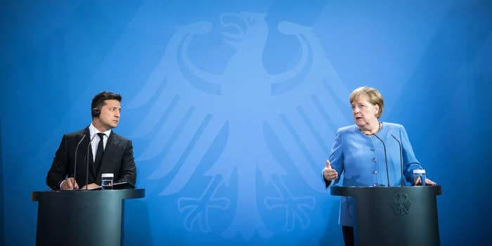 Zelenskyy invited Angela Merkel to look at mass graves in Bucha, saying they were the result of a 2008 decision not to let Ukraine join NATO