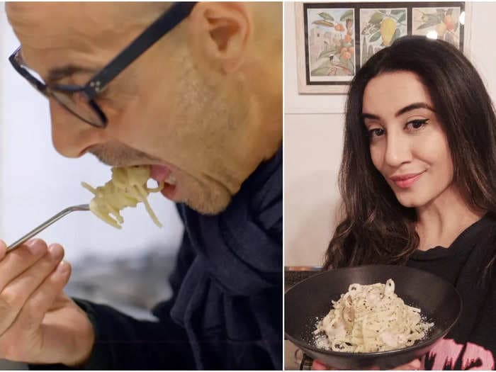 I made cacio e pepe from Stanley Tucci's 'Searching for Italy,' and while the recipe breaks tradition it's still heaven in a bowl