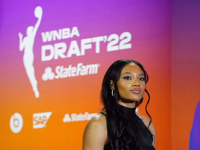 A college superstar offered a heartfelt response when asked for her thoughts on dropping in the WNBA draft