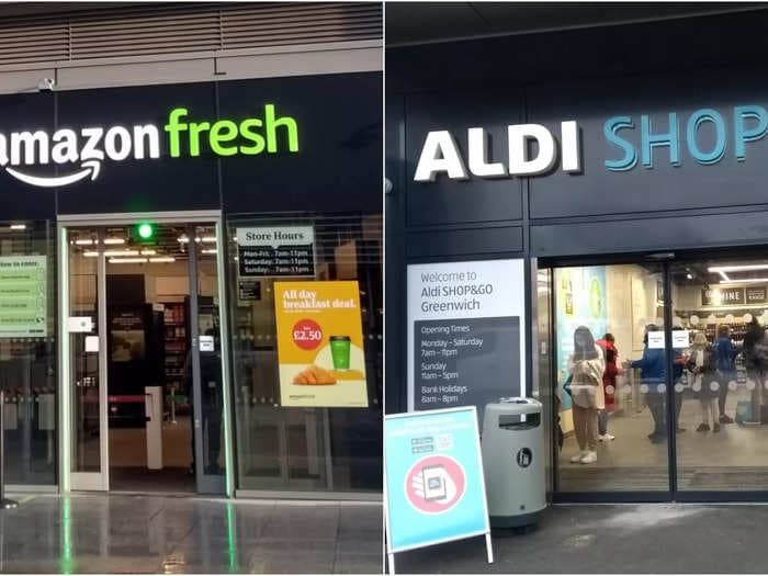 I visited Aldi and Amazon's cashierless grocery stores and both overcharged me. That aside, the Amazon experience felt smoother.