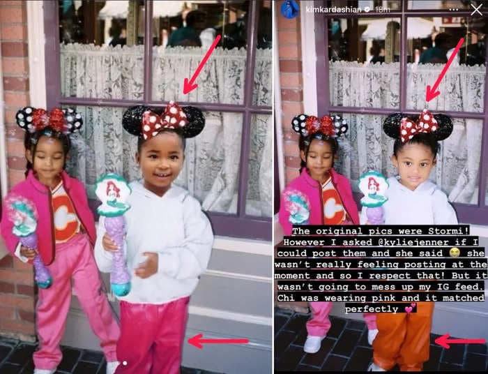 Kim Kardashian admits that she photoshopped her nieces True and Stormi at Disneyland to suit her Instagram 'aesthetic'