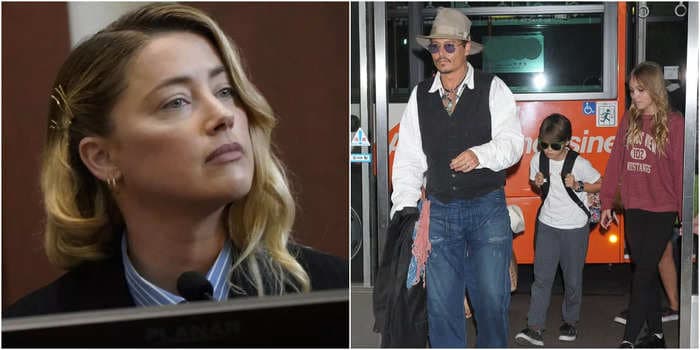 Johnny Depp went on a bender in front of his two kids because he was 'upset' he had to sell his yacht to JK Rowling, Amber Heard testifies