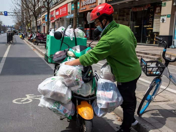 Food-delivery drivers in Shanghai forced to become homeless as the city's draconian lockdown means they can't enter their homes