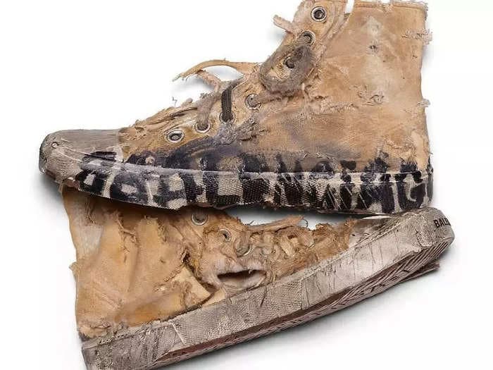 Balenciaga is selling 'destroyed' sneakers with tattered fabric, holes, and dirty soles for $1,850