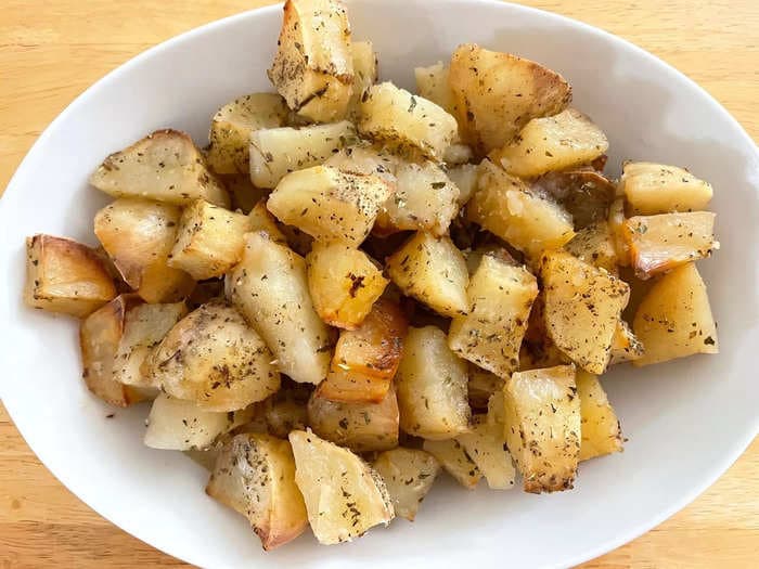 My dad's classic Greek roasted potatoes are the perfect side dish &mdash; and so easy to make