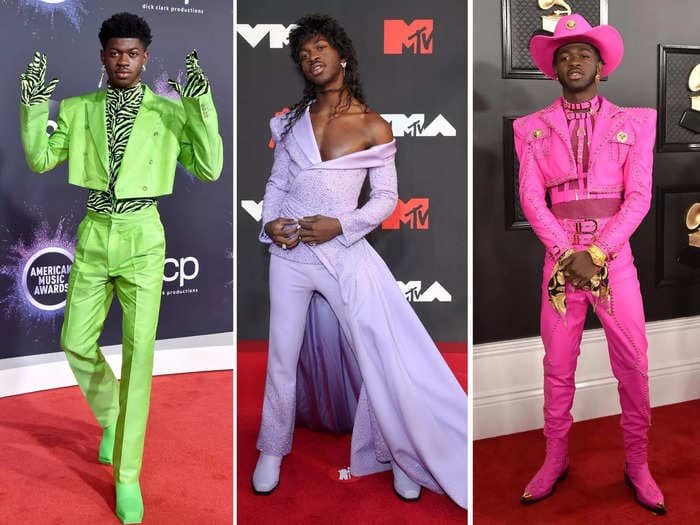 15 of Lil Nas X's most daring outfits that show his unique style, from cowboy outfits to evening gowns