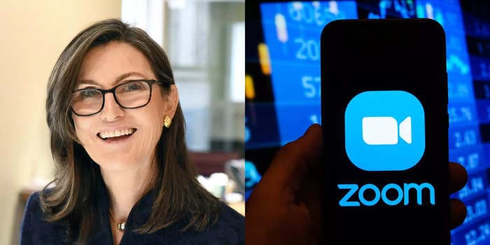 Cathie Wood's Ark Invest says Zoom could see 1,750% upside if hybrid work takes over as the stock surpasses Tesla as the fund's biggest holding