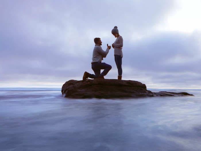 A man dropped a $1,200 diamond engagement ring in a lake in a viral 'proposal gone wrong' TikTok video, the couple said