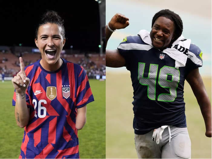 After the first player with a limb difference made an appearance on the USWNT, an NFL player who also has a limb difference celebrated her accomplishment