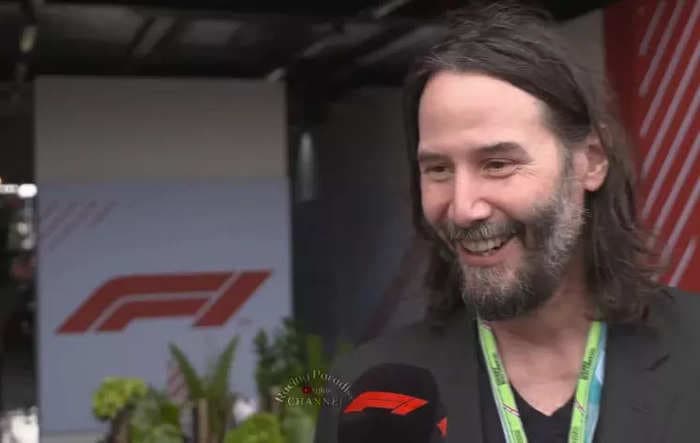 Keanu Reeves attended his first British Grand Prix and gushed about how much he loves F1 races