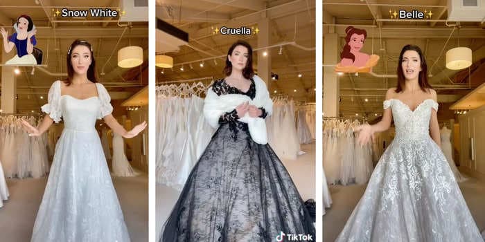 A Disney-obsessed bridal consultant is matching wedding dresses to Disney characters to challenge preconceptions about how brides should look