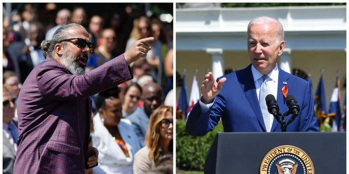 Biden told the father of a Parkland shooting victim to 'sit down' as he heckled the president during a gun law speech