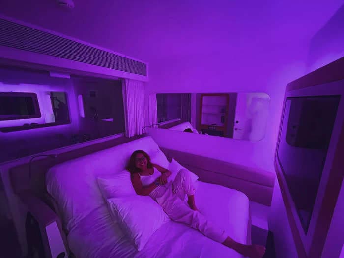 I stayed in a tiny, 107-square-foot hotel room that was inspired by an airline cabin. At $225 a night, it's not worth the price tag.