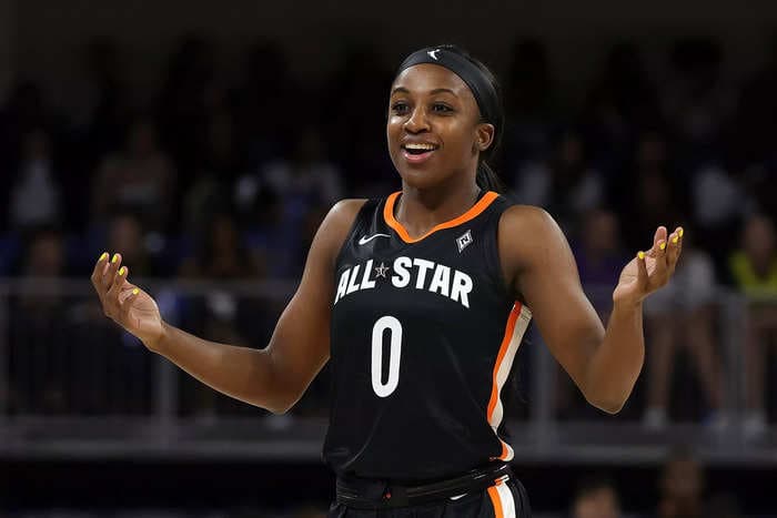 Aces guard Jackie Young texted her Vegas teammates at halftime of the All-Star Game: 'Stop double-teaming me.'