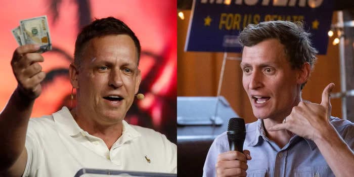 Tech billionaire Peter Thiel is under fire from Arizona Republicans hoping to defeat his Trump-backed protégé Blake Masters in Senate primary