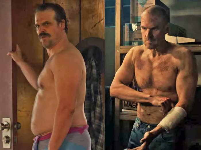 David Harbour says he's 'struggling' to get back to a good weight after losing 75 pounds for 'Stranger Things' and gaining some back for another movie