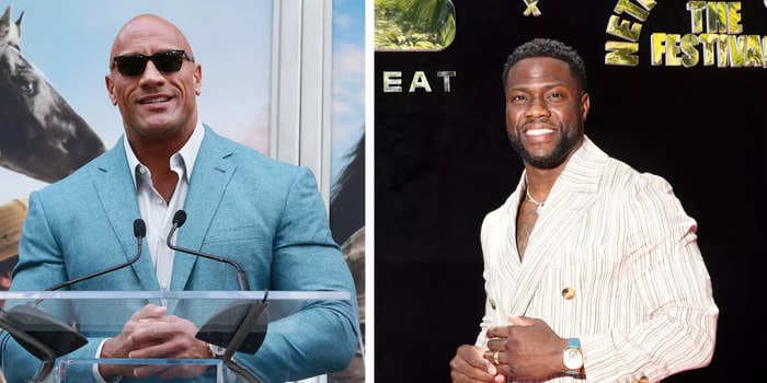 Dwayne 'The Rock' Johnson joked that Kevin Hart 'busted my eardrum' after he slapped him with a tortilla as part of a viral TikTok challenge