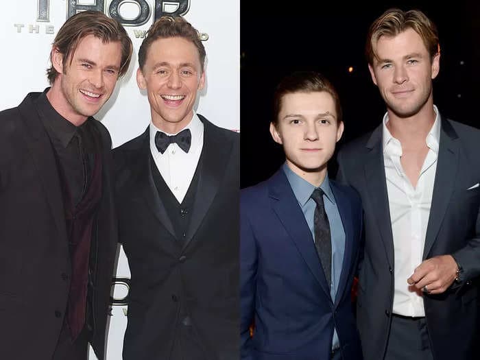 Chris Hemsworth says it's 'impossible' to pick a favorite between Tom Hiddleston and Tom Holland because they're like his brothers: 'I love them both'