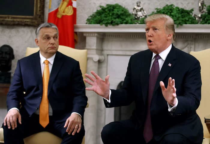 Trump meets with and lauds his 'friend' Viktor Orbán, Hungary's authoritarian leader who railed against 'mixed race' societies