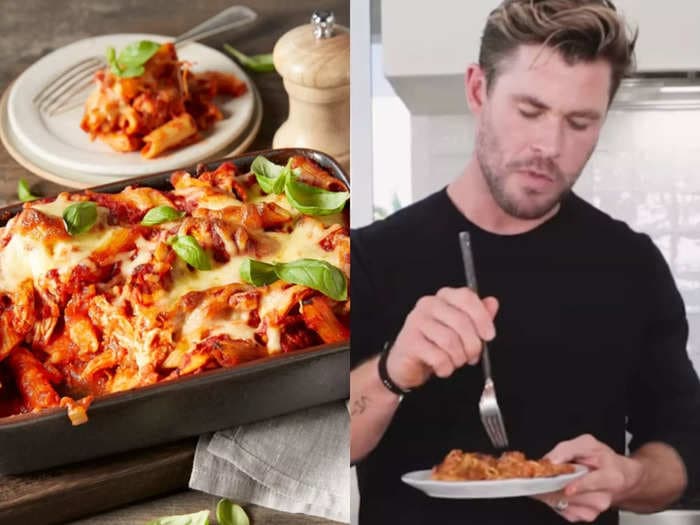 Chris Hemsworth shared a 'delicious, quick, and easy' chicken pasta bake recipe. A nutritionist said it's a great high-protein meal.