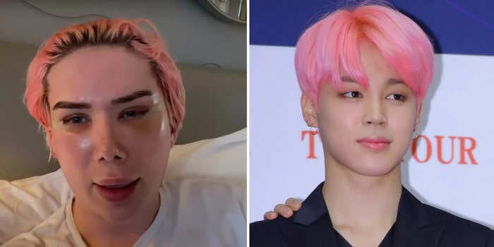 A white influencer who got plastic surgery to look like a member of BTS and claims to be 'transracial' issued an apology for their 'obsessive' behavior