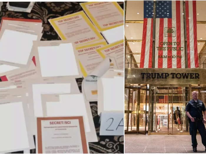 Empty 'classified' folder on display at Trump Tower's 45-themed bar, report says. The FBI retrieved 48 similarly empty folders from Mar-a-Lago.