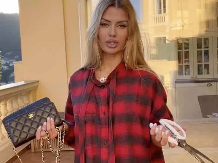 A Russian influencer posed with what looked like a Chanel bag 5 months after cutting one up on camera in protest against the luxury brand