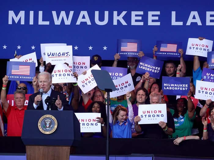 Biden responds to another heckler at his latest speech: 'Let him go, everybody's entitled to be an idiot'