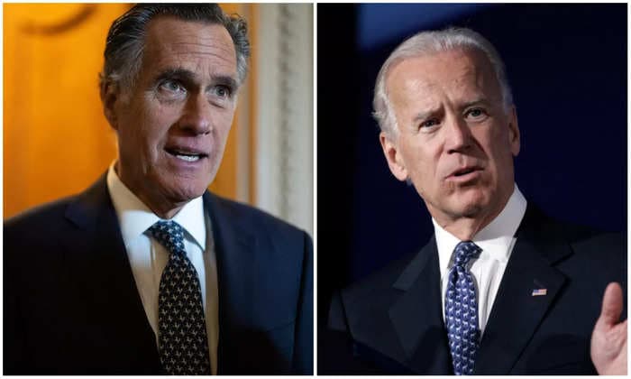 Sen. Mitt Romney urged Joe Biden to run for president against Donald Trump, book says