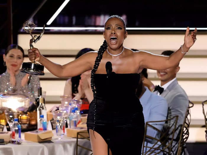 Sheryl Lee Ralph accepted her history-making Emmy in Black handbag designer Brandon Blackwood's first gown