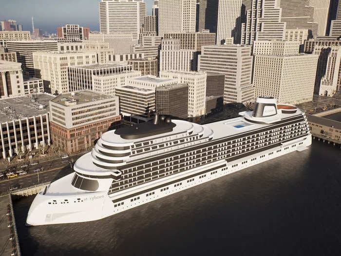 A luxury cruise ship will allow residents to permanently live at sea. See inside its 237-square foot studios selling for $1 million.