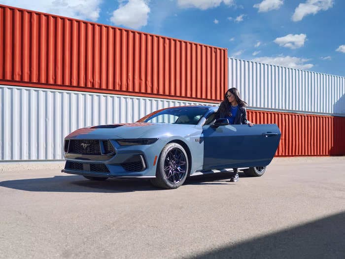 Ford's new Mustang has crisp looks and a feature that lets you rev the engine from outside the car