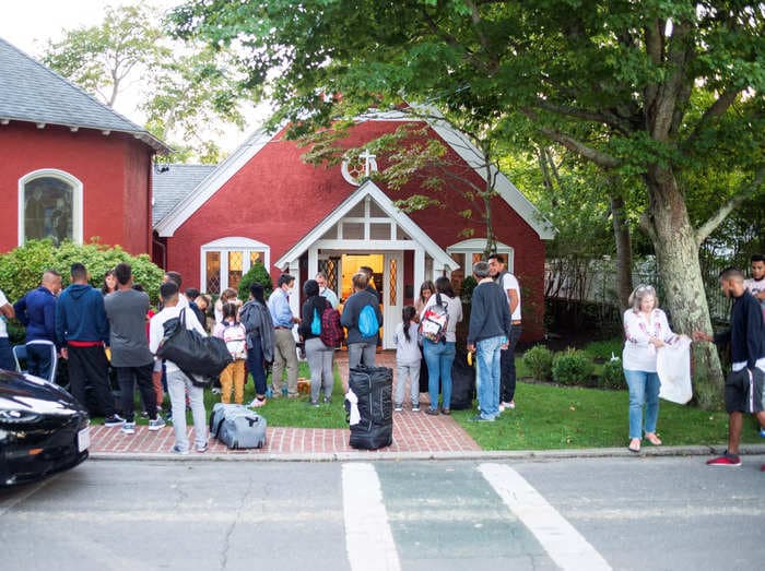 Migrants sent by DeSantis to Martha's Vineyard are being moved to a military base shelter in Cape Cod, Massachusetts' governor says