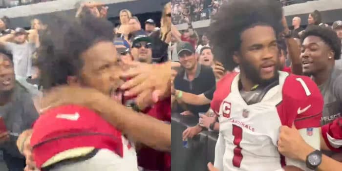 Kyler Murray was hit in the face by fan while celebrating an overtime win, but the Cardinals quarterback said there are 'no hard feelings'