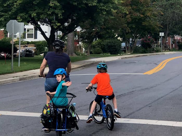 Some people think children biking on the road is unsafe, but it's one of the best things I do with my kids