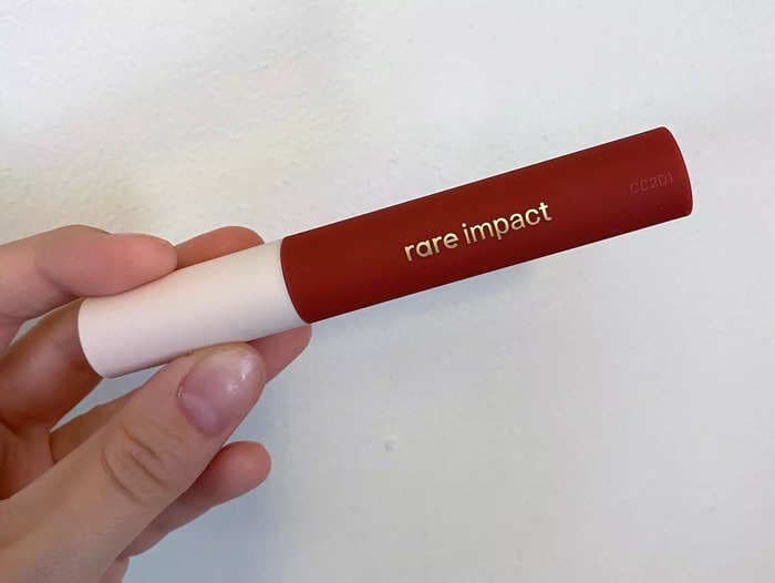 I tried Rare Beauty's newest lipstick, and it's the most comfortable red I've ever worn