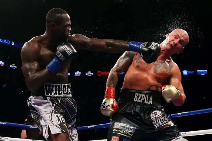 Heavyweight boxer Deontay Wilder hits so hard he once prayed his fallen opponent would get back to his feet