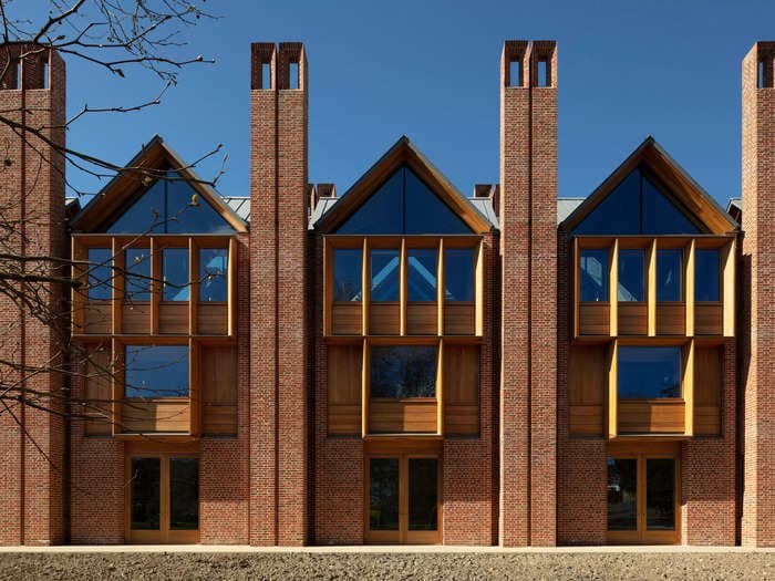 A Tudor-tinged library at Cambridge University designed to last for 400 years has been crowned Britain's best new building