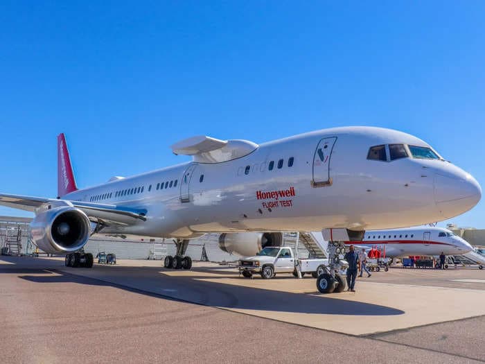 See Honeywell's 40-year-old Boeing 757 the company uses for testing things like private jet engines and weather detection technology