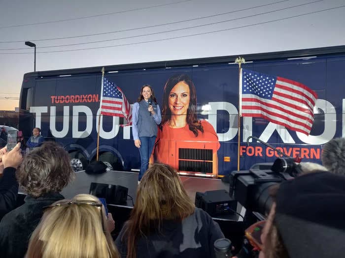 Fans hail Trump-backed Michigan gubernatorial candidate for her 'common sense' attitude but say they're glad her experienced running mate will be around if she wins