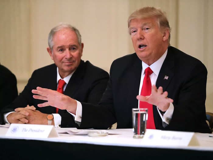 Blackstone CEO Steve Schwarzman says he won't support Donald Trump in the 2024 presidential primary