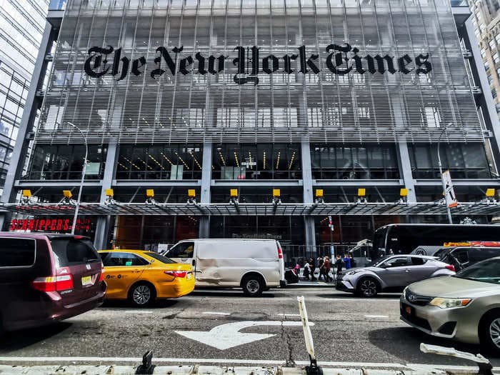 A man with an ax and a sword tried to enter The New York Times' newsroom to speak to its politics journalists, police said