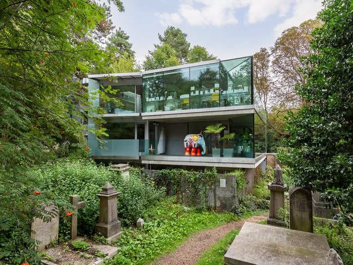 A glass house in one of London's oldest cemeteries is on sale for $8.3 million, and the agent selling it knows it's not everyone's cup of tea