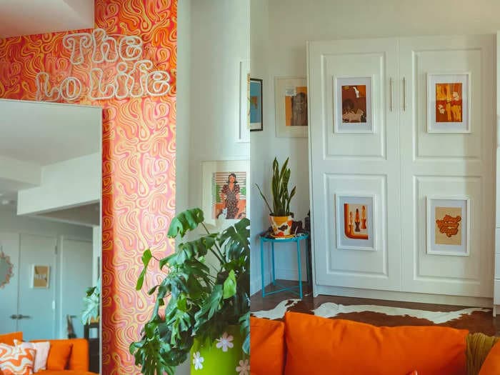 A woman turned her 500-square-foot studio into a groovy dream apartment. Here's how she made the most of her space.