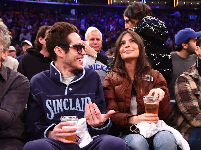 Pete Davidson and Emily Ratajkowski made their first official public appearance together at a Knicks game. See the photos.